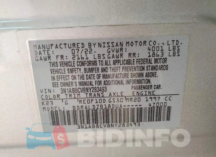 3N1AB8CV8NY283493 Photo# 12