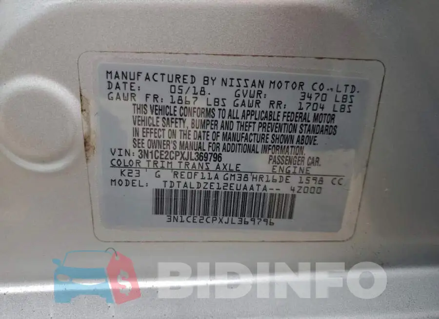 3N1CE2CPXJL369796 Photo# 12