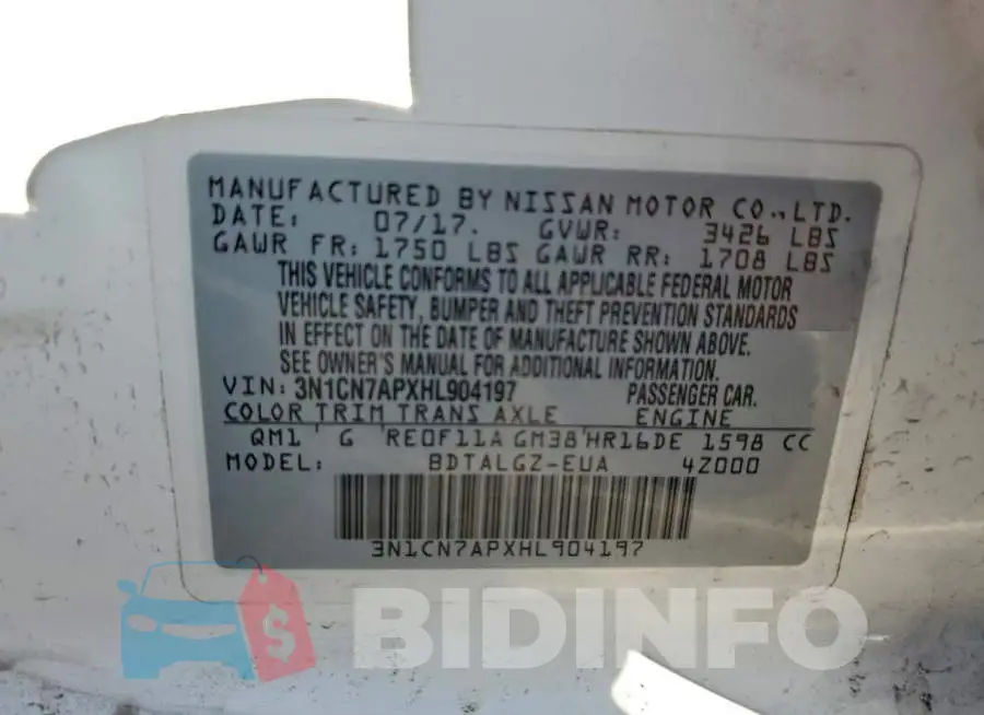3N1CN7APXHL904197 Photo# 12