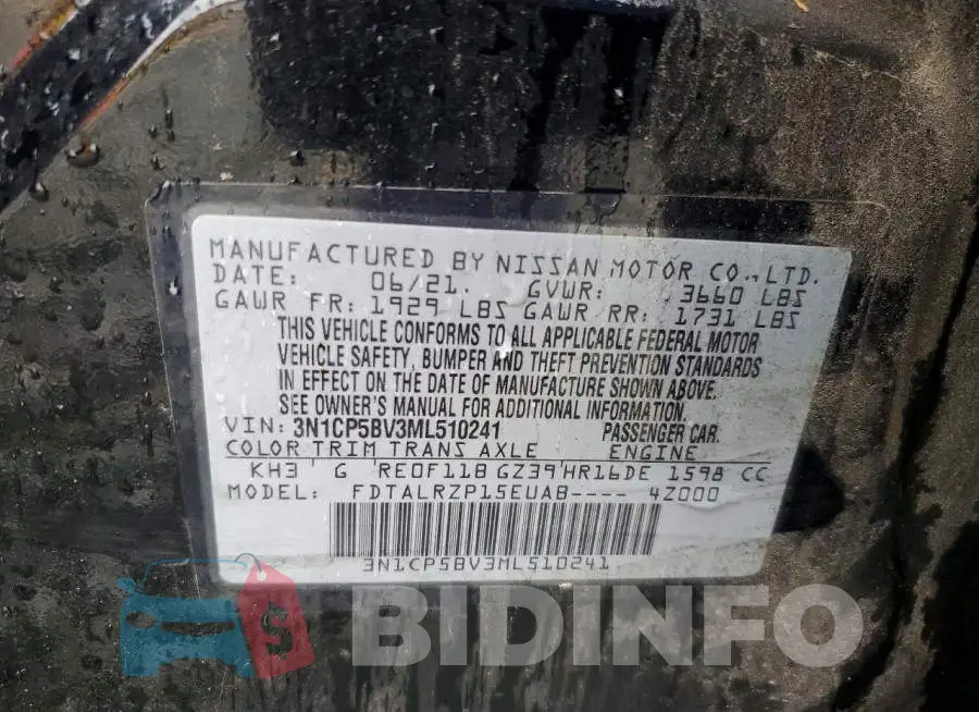 3N1CP5BV3ML510241 Photo# 13
