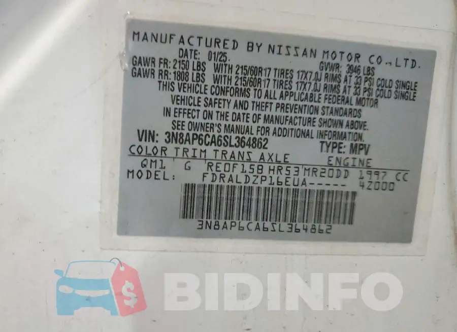 3N8AP6CA6SL364862 Photo# 14