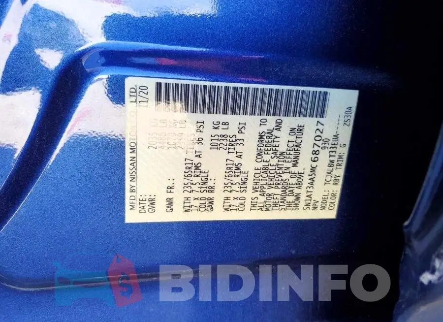 5N1AT3AA5MC687027 Photo# 13