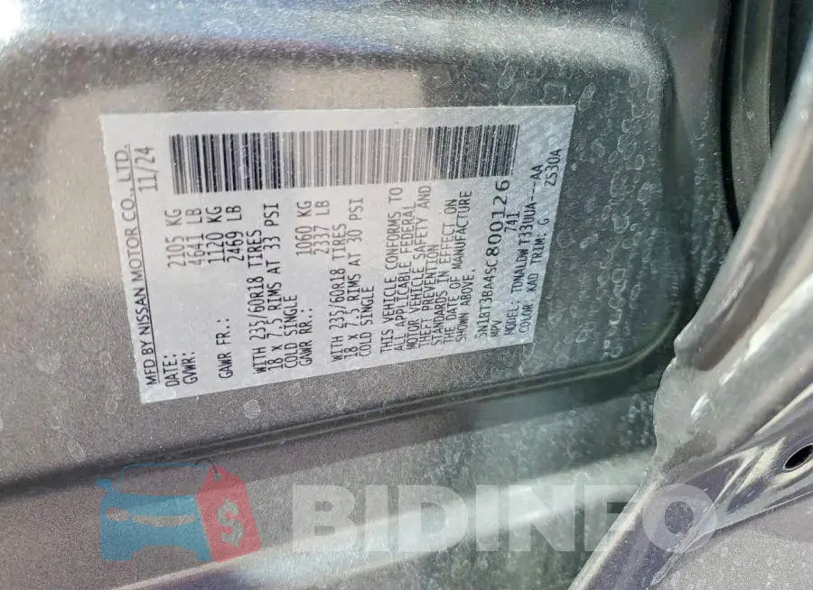 5N1BT3BA4SC800126 Photo# 14