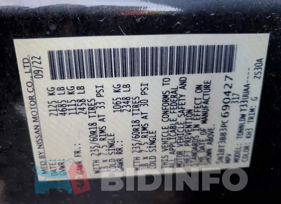 5N1BT3BB3PC690427 Photo# 13