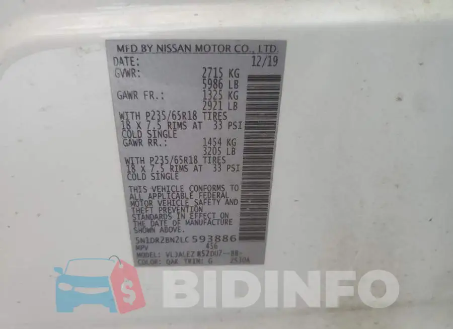 5N1DR2BN2LC593886 Photo# 14