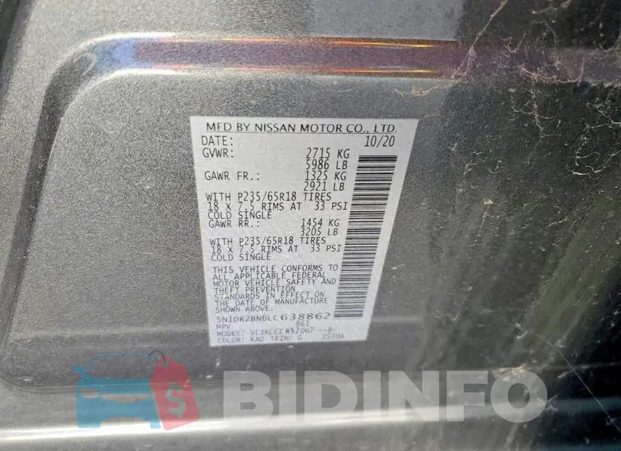 5N1DR2BN6LC638862 Photo# 13