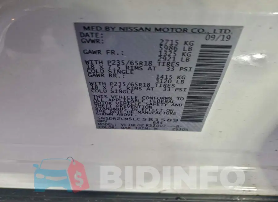 5N1DR2CM5LC581589 Photo# 13