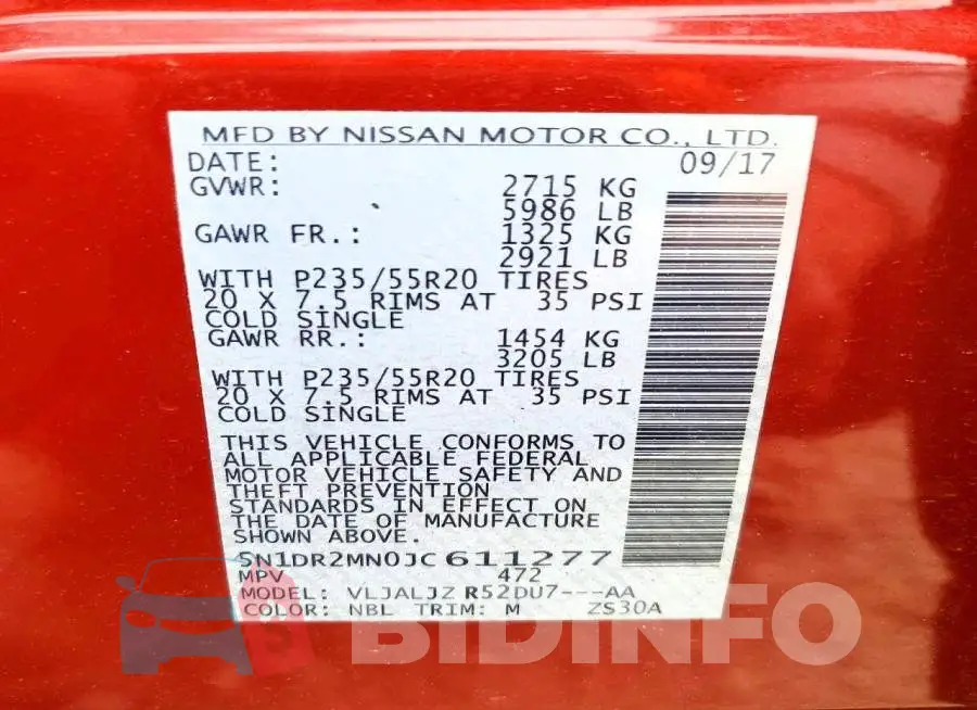 5N1DR2MN0JC611277 Photo# 14