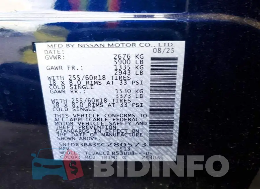 5N1DR3BA3SC280573 Photo# 12