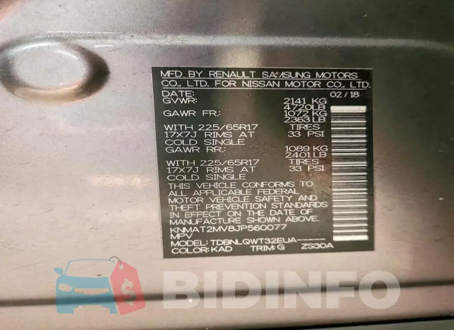 KNMAT2MV8JP560077 Photo# 13