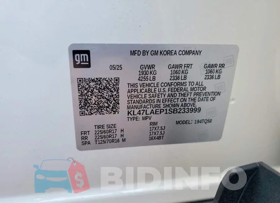KL47LAEP1SB233999 Photo# 14