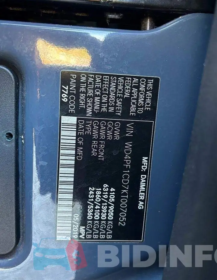 WD4PF1CD7KT007052 Photo# 10
