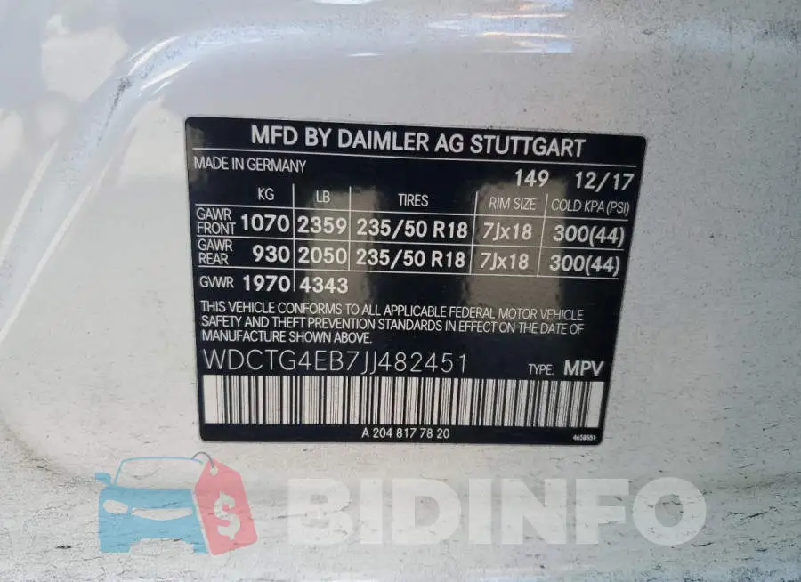 WDCTG4EB7JJ482451 Photo# 13