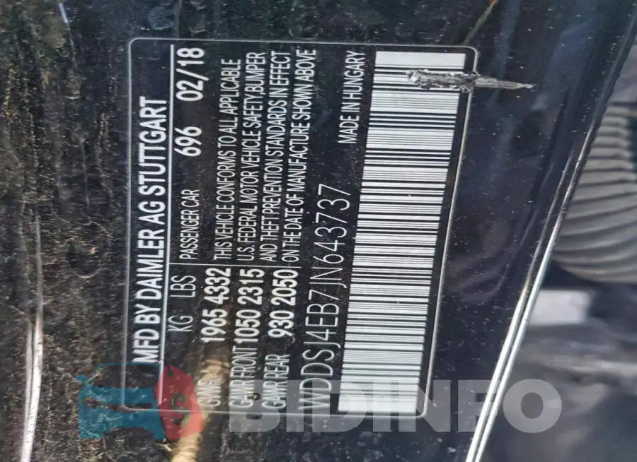 WDDSJ4EB7JN643737 Photo# 12
