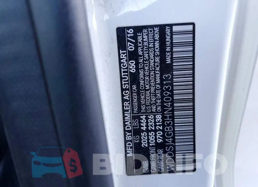 WDDSJ4GB3HN409313 Photo# 12
