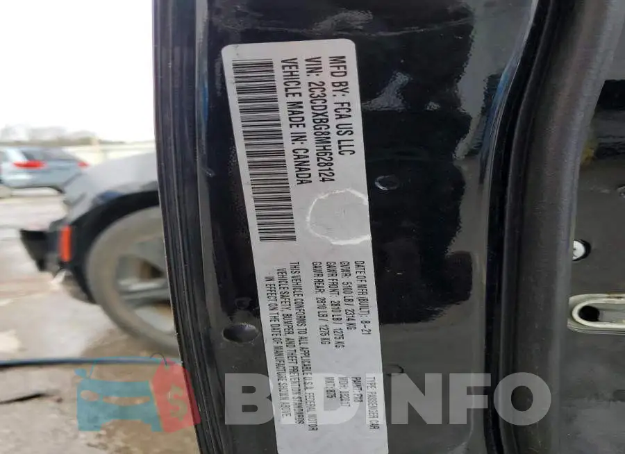 2C3CDXBG8MH628124 Photo# 12
