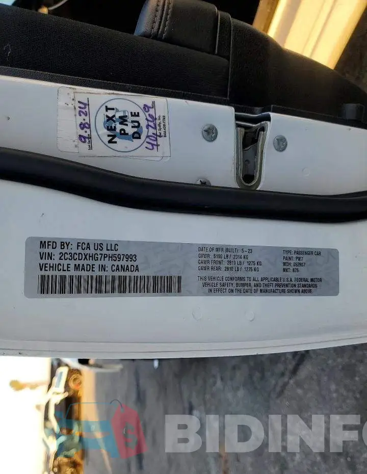 2C3CDXHG7PH597993 Photo# 12