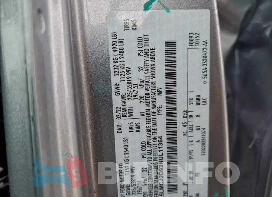5LMCJ2D93NUL11364 Photo# 13