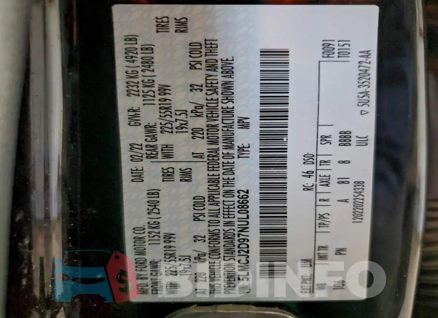 5LMCJ2D97NUL08662 Photo# 14