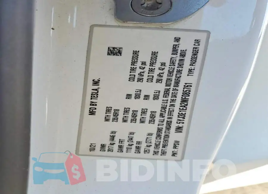 5YJ3E1EA2MF085761 Photo# 12