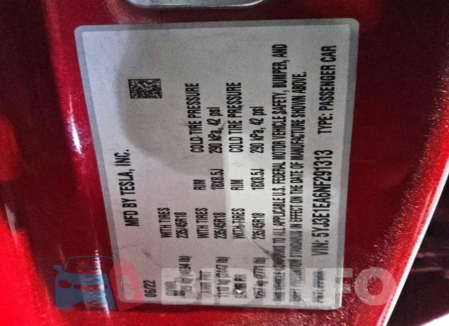 5YJ3E1EA6NF291313 Photo# 13