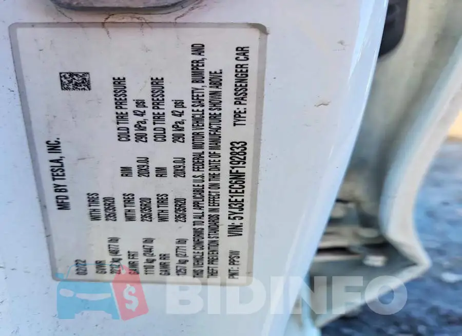 5YJ3E1EC6NF192833 Photo# 12
