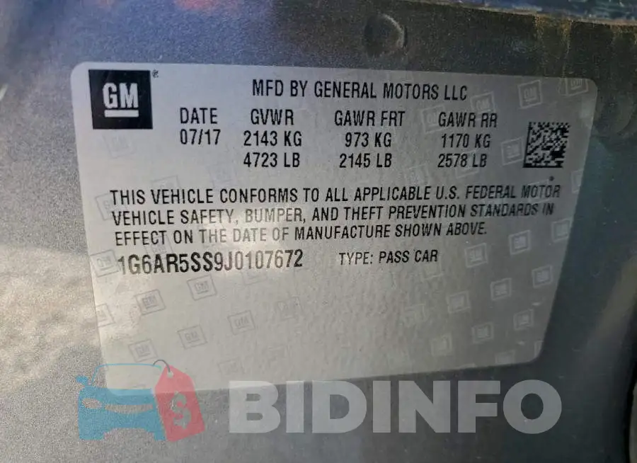 1G6AR5SS9J0107672 Photo# 13
