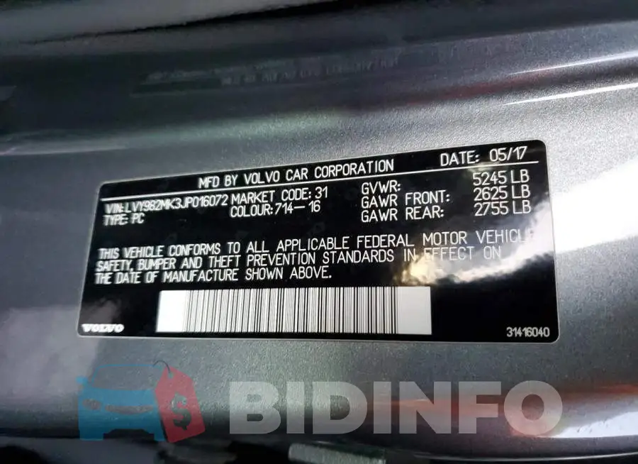 LVY982MK3JP016072 Photo# 13