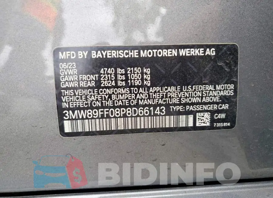 3MW89FF08P8D66143 Photo# 12