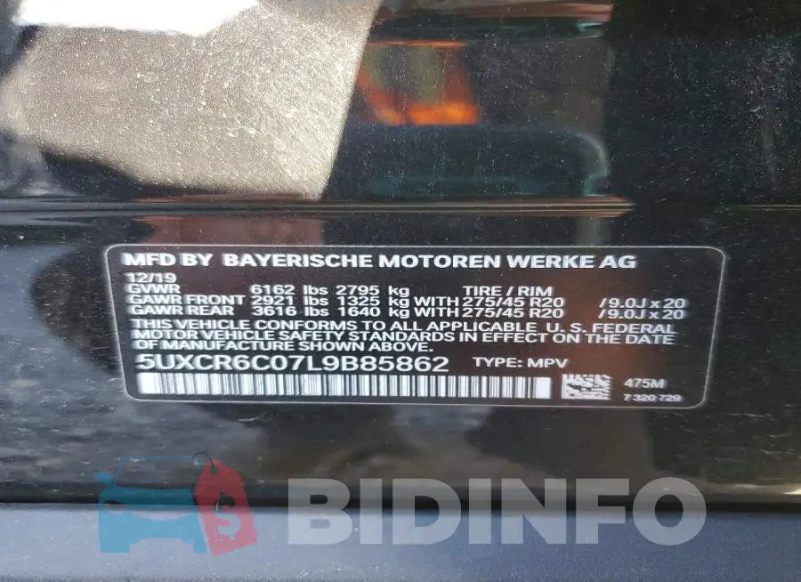 5UXCR6C07L9B85862 Photo# 12