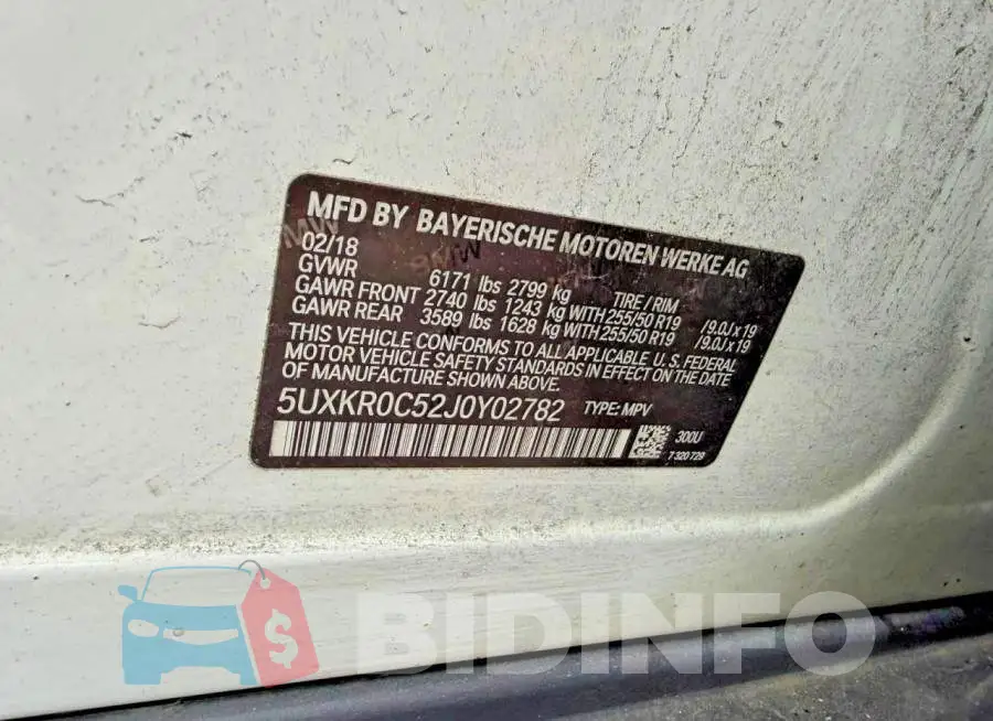 5UXKR0C52J0Y02782 Photo# 10