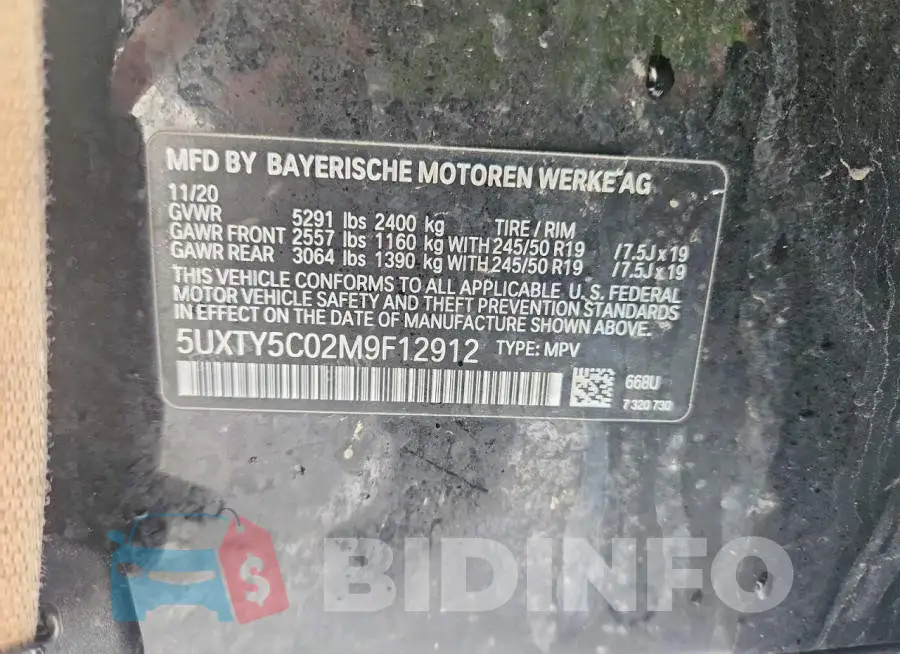 5UXTY5C02M9F12912 Photo# 12