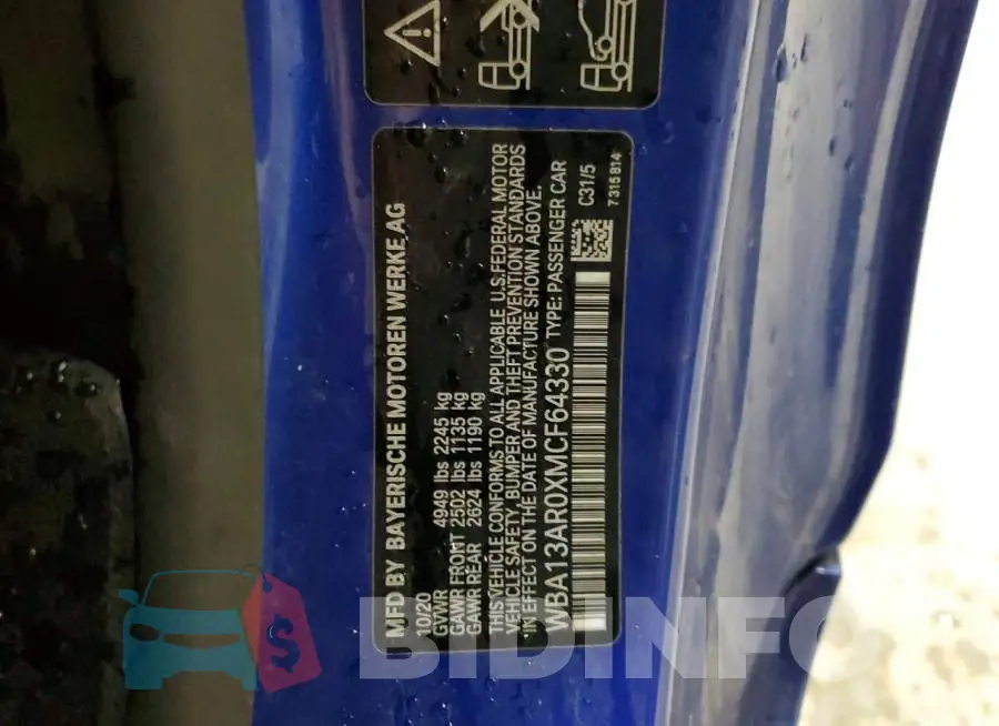 WBA13AR0XMCF64330 Photo# 12
