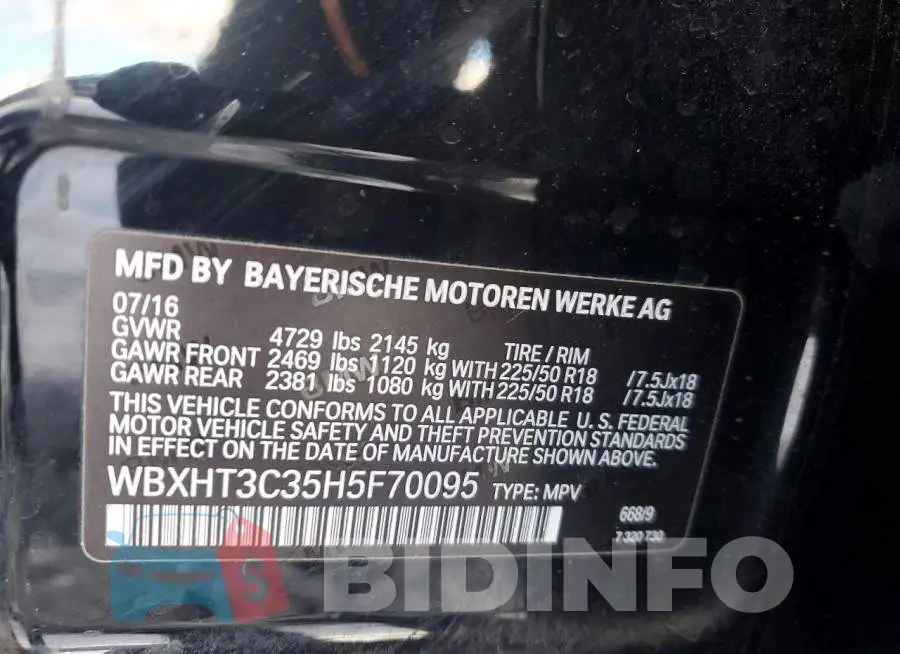WBXHT3C35H5F70095 Photo# 10