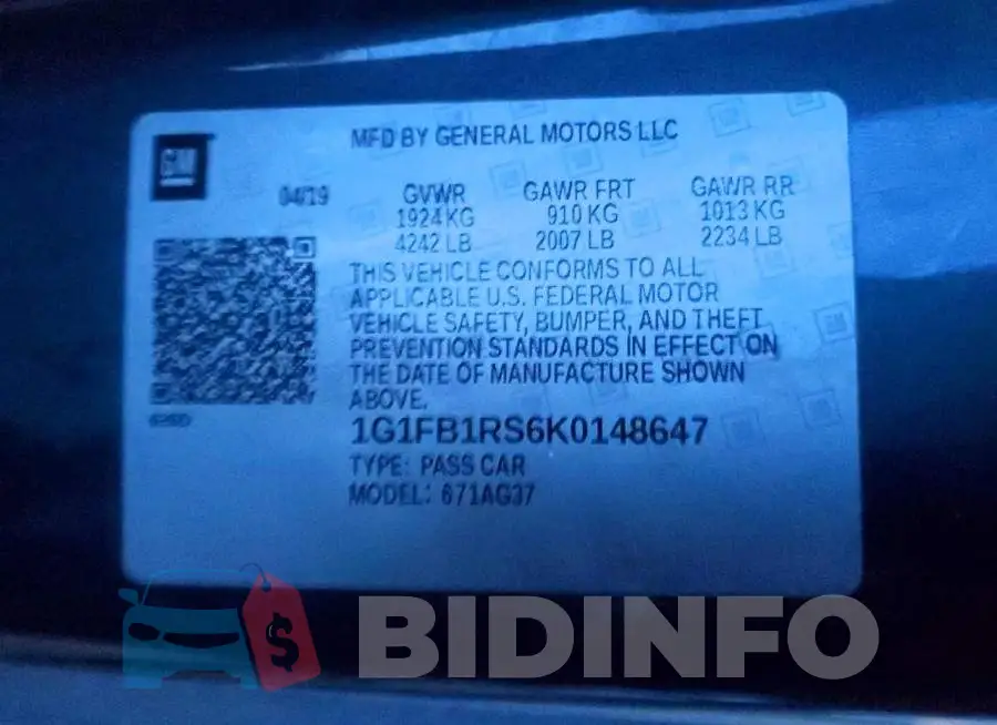 1G1FB1RS6K0148647 Photo# 12