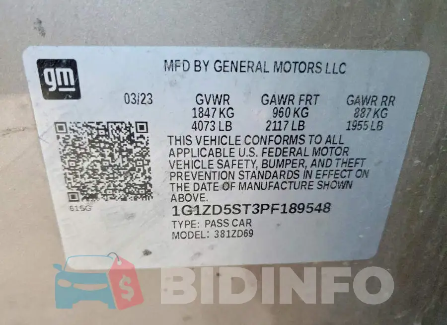 1G1ZD5ST3PF189548 Photo# 12