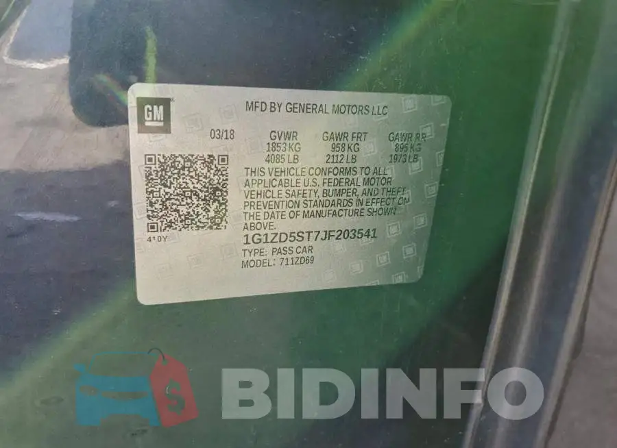 1G1ZD5ST7JF203541 Photo# 13