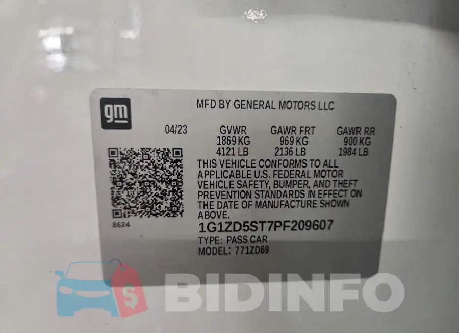 1G1ZD5ST7PF209607 Photo# 12