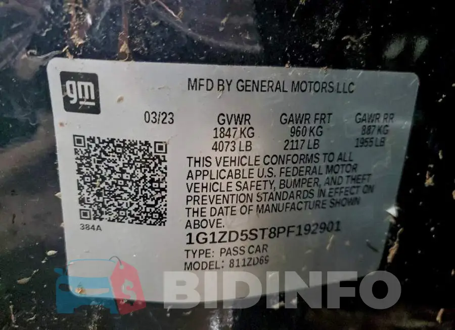 1G1ZD5ST8PF192901 Photo# 13