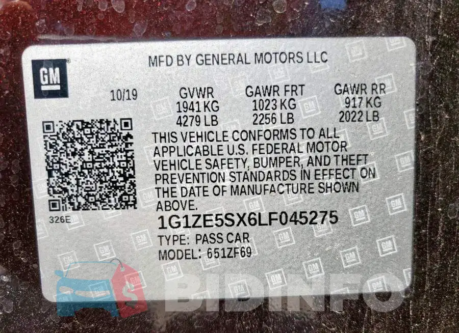 1G1ZE5SX6LF045275 Photo# 12