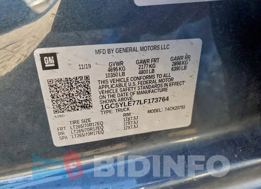 1GC5YLE77LF173764 Photo# 13