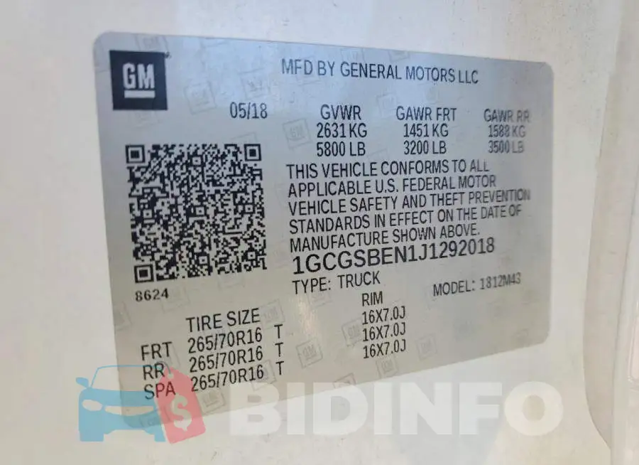 1GCGSBEN1J1292018 Photo# 12