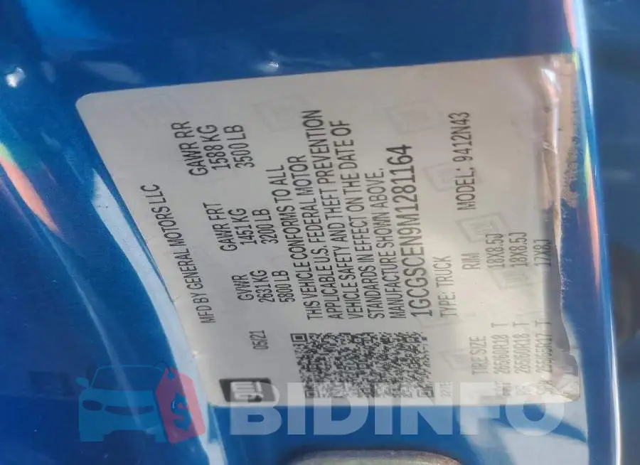 1GCGSCEN9M1281164 Photo# 12