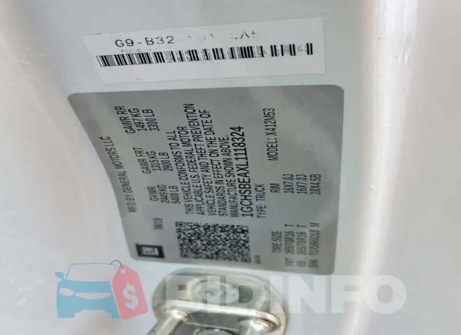1GCHSBEAXL1118324 Photo# 12