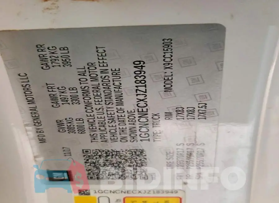 1GCNCNECXJZ183949 Photo# 12