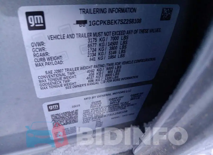 1GCPKBEK7SZ258108 Photo# 12