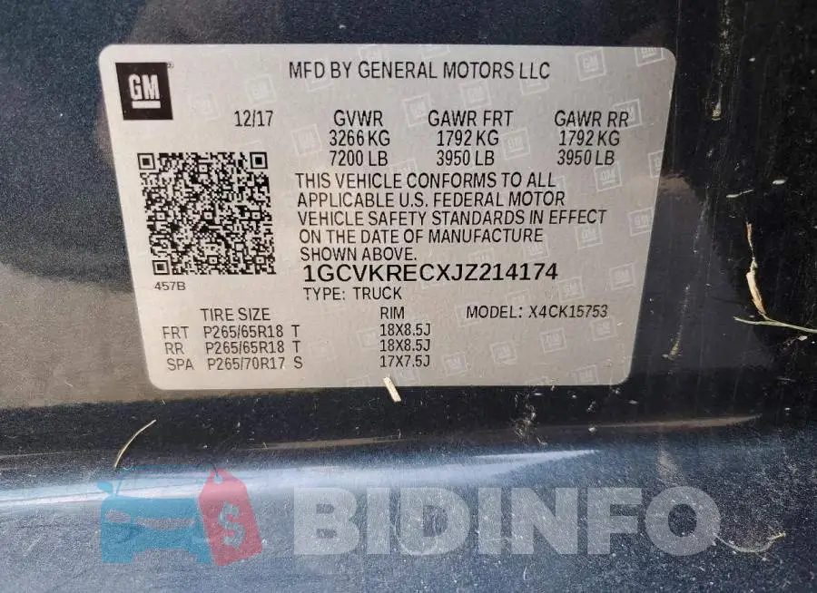 1GCVKRECXJZ214174 Photo# 12