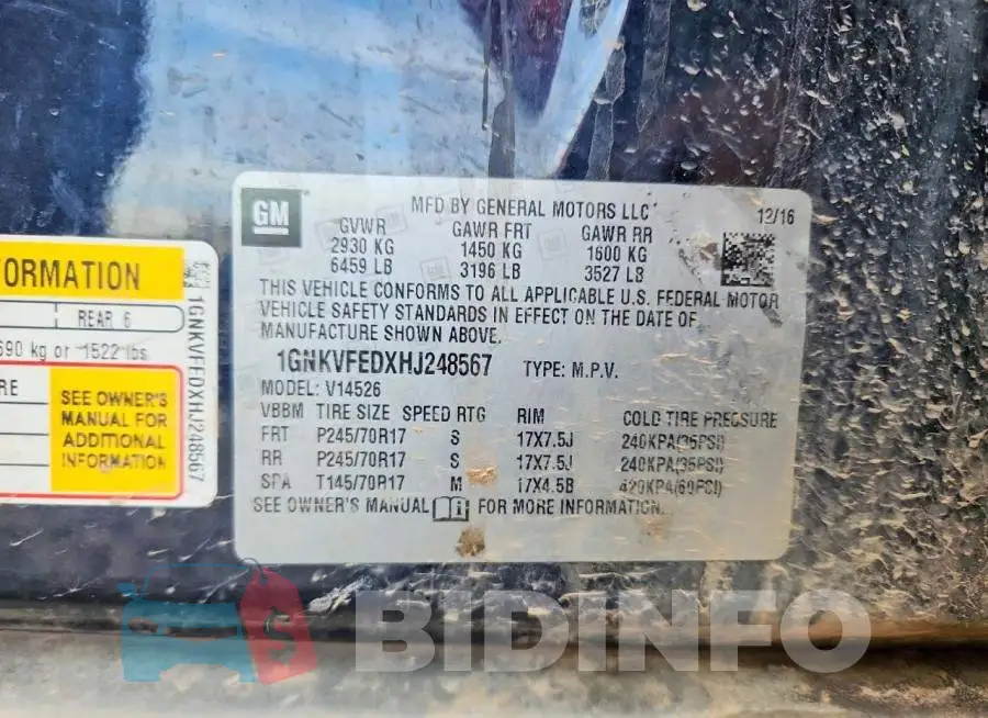 1GNKVFEDXHJ248567 Photo# 13
