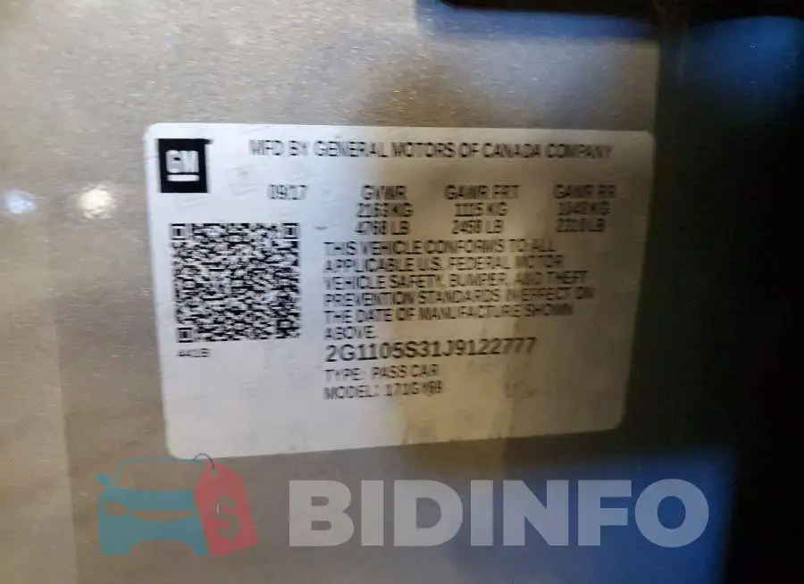 2G1105S31J9122777 Photo# 12