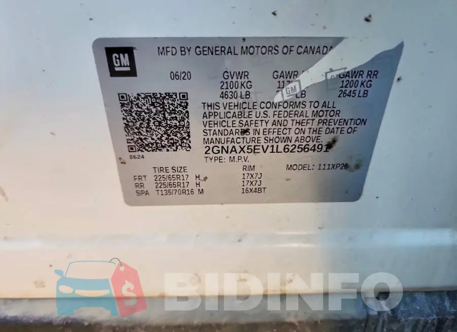 2GNAX5EV1L6256491 Photo# 13